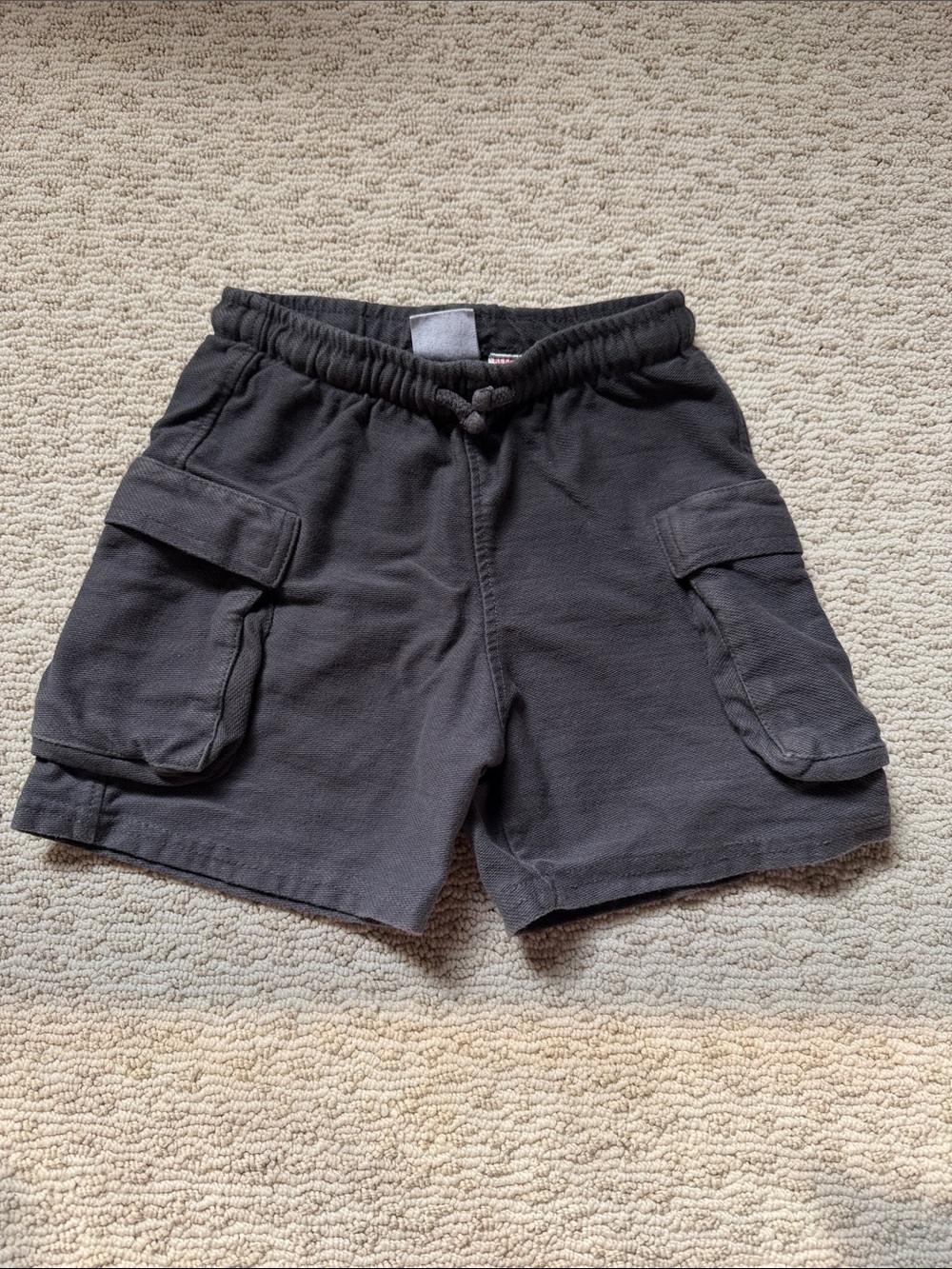Zara Charcoal Cargo Shorts with Elastic Waist